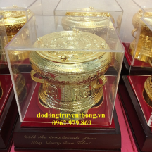Trống đồng 12 cm mạ vàng 24K quà tặng cao cấp Tại Hà Nội