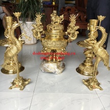 Đỉnh đồng ngũ sự dapha số 1 cao 66 cm  4d  cho bàn thờ 1,75M