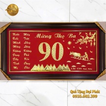 Tranh Mừng Thọ Ông Bà 80 Tuổi Bằng Lá Vàng - Quà Tặng Cao Cấp