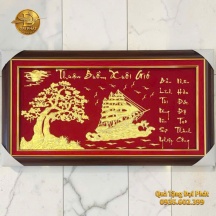 Tranh Thuyền Dát Vàng - Tranh Thuận Buồm Xuôi Gió Phong Thủy Tài Lộc