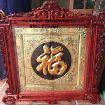 Tranh chữ phúc mạ vàng 24k kích thước 80 cm